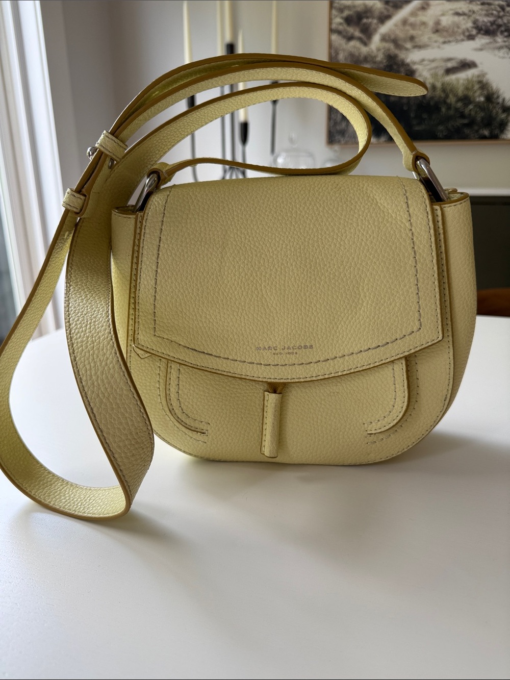 Marc Jacobs Maverick Buttercup Pebbled Leather Crossbody Bag
